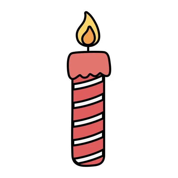 Палаюча смугаста свічка прикраса з веселим Різдвом — стоковий вектор