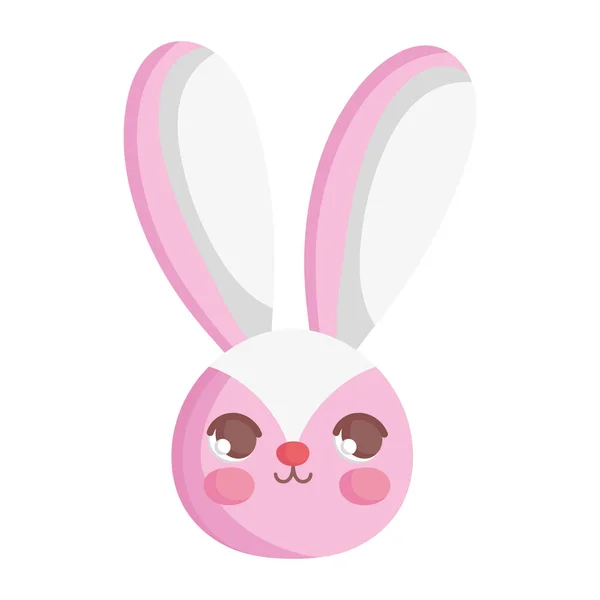 Cute rabbit head character on white background — стоковый вектор