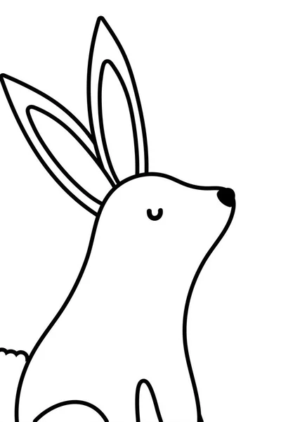 Desenho vetorial de desenhos animados de coelho isolado — Vetor de Stock