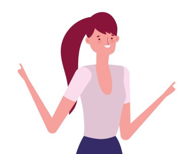 Avatar kadın vektör tasarımı çizimi