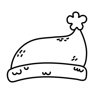 hat of santa celebration merry christmas thick line