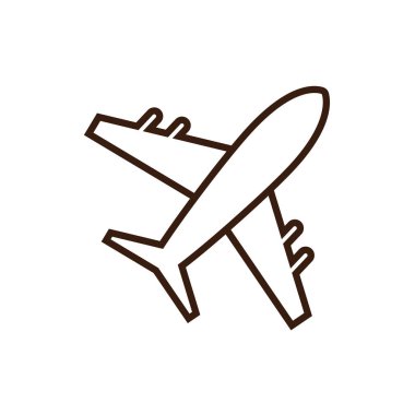 Isolated airplane line and fill vector design