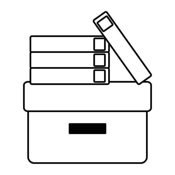 Caja aislada con diseño de libros — Vector de stock