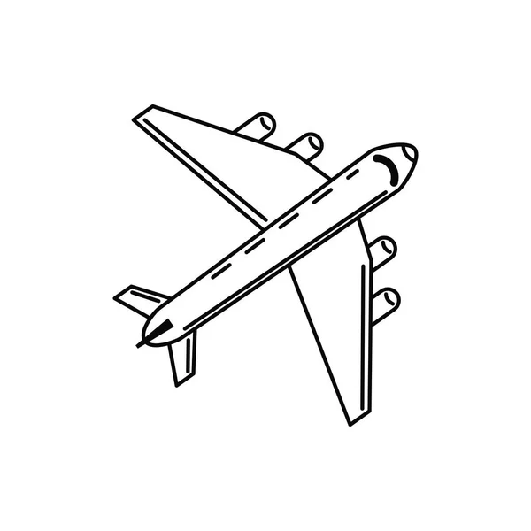 Airplane transport vacation travel icon — Stock Vector