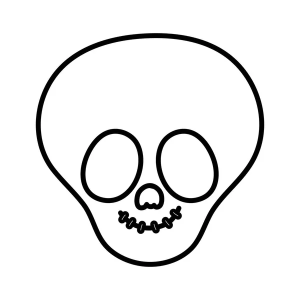Skull mask costume trick or treat happy halloweenline design — 图库矢量图片