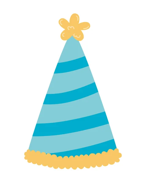 Feliz cumpleaños y diseño del sombrero de celebración — Vector de stock