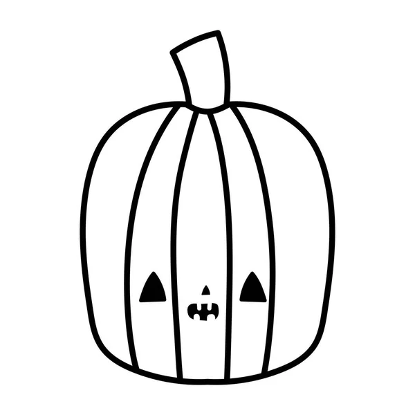 ハッピーハロウィンお祝い不気味なカボチャの装飾ラインスタイル — ストックベクタ