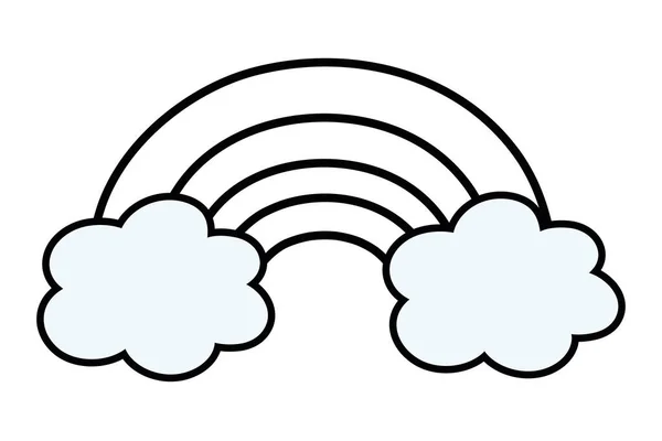 Рейнбоу с рисунком облаков — стоковый вектор