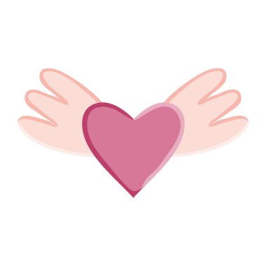 Kanatlı kalp aşkı pop sanatı tarzında