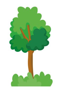 İzole soyut ve sezon ağaç tasarım vektör çizim