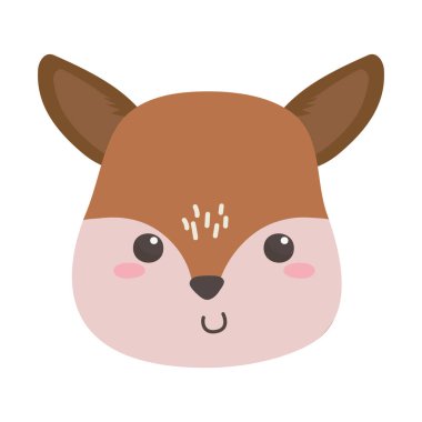 Ayrı ren geyiği çizgi film tasarımı vektör çizimi