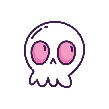 happy halloween celebration scary skull cartoon