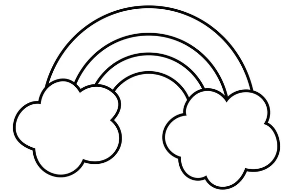 Радуга с векторной иллюстрацией облаков — стоковый вектор