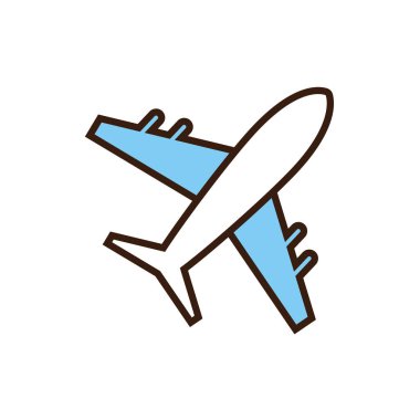 Isolated airplane line and fill vector design