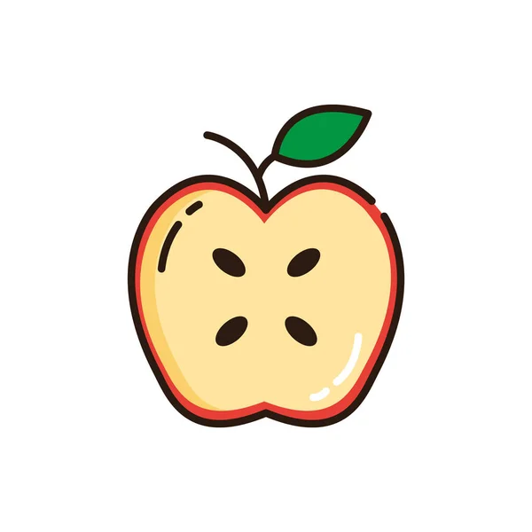 Icona di mela isolata riempire disegno vettore — Vettoriale Stock