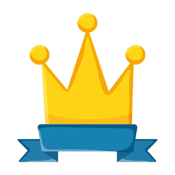 Crown queen with ribbon pop art style — Διανυσματικό Αρχείο