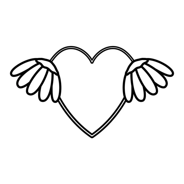 Heart love with wings style pop art — Image vectorielle
