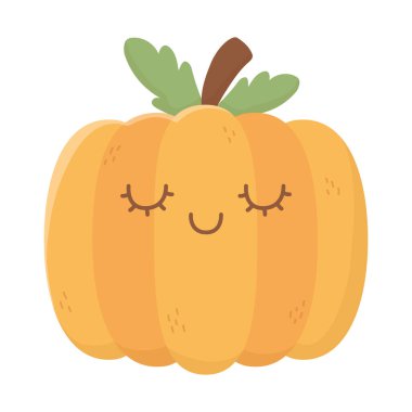 balkabağı gözleri kapanıyor sonbahar beyaz arkaplanda