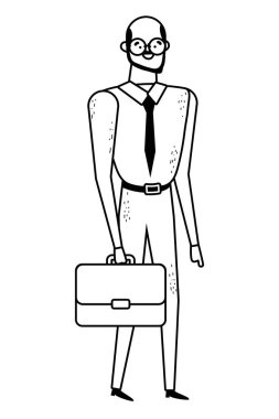 Bavul vektör tasarımlı bir iş adamı