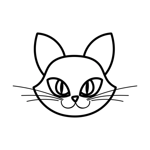 Katze kopf charakter tier icon line stil — Stockvektor