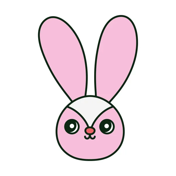 Cute rabbit head character on white background — Stock vektor