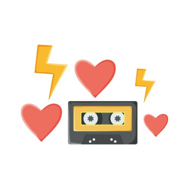 Aşk dolu retro müzik kaseti.