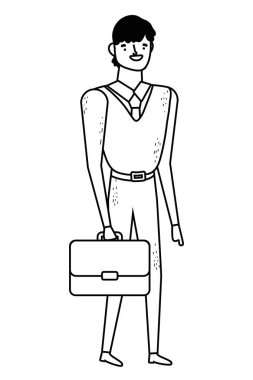 Bavul vektör tasarımlı bir iş adamı