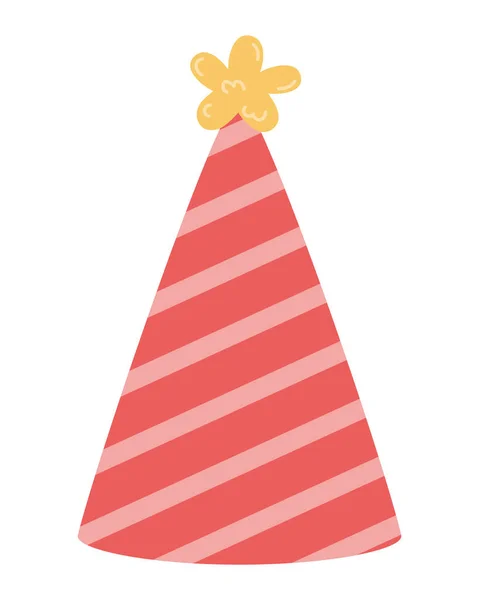 Feliz cumpleaños y diseño del sombrero de celebración — Vector de stock