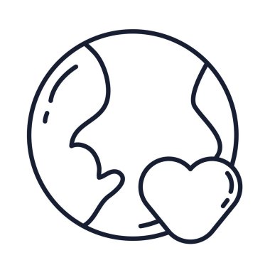 İzole edilmiş dünya küre çizgisi vektör tasarımı