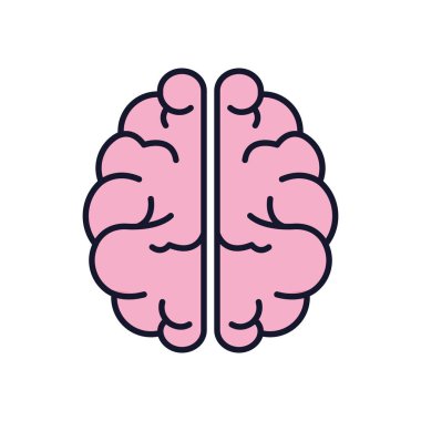 İzole edilmiş beyin ikonu doldurma vektör tasarımı