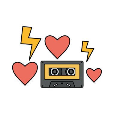Aşk dolu retro müzik kaseti.