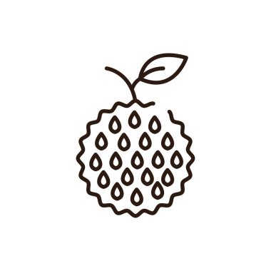 İzole edilmiş muhallebi elması çizgisi vektör tasarımı