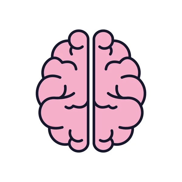 Un icono cerebral aislado llena el diseño vectorial — Vector de stock