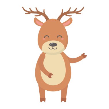 Ren geyiği büyük boynuzlar mutlu noeller kutluyor