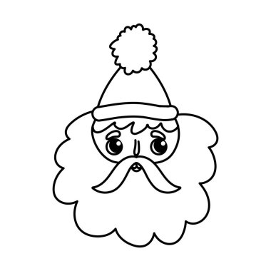 Sevimli noel baba karakteri mutlu noeller kalın çizgi