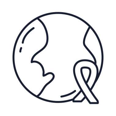 İzole edilmiş dünya küre çizgisi vektör tasarımı