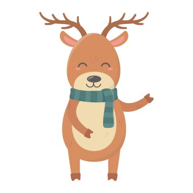 Eşarplı ren geyiği Mutlu Noeller