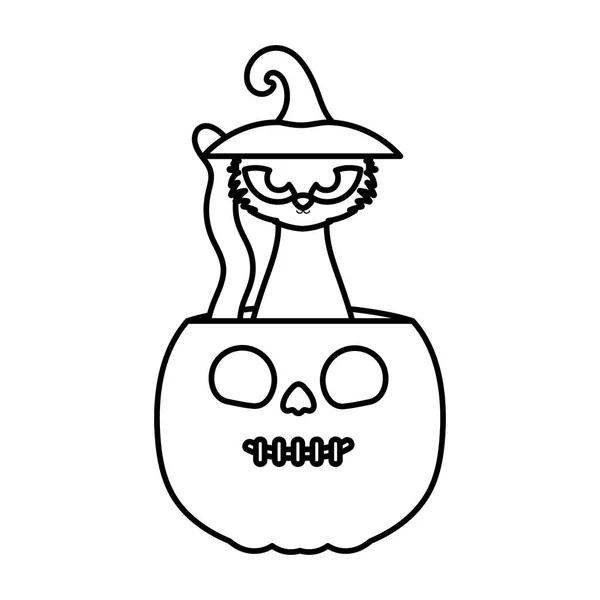 Trucco o trattare - felice immagine della linea di Halloween — Vettoriale Stock