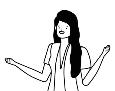 İzole edilmiş Avatar kadın vektör tasarımı