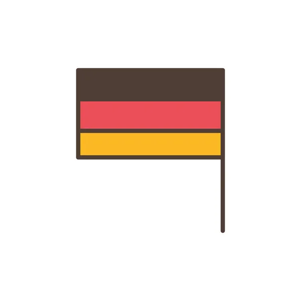 Duitse vlag oktoberfest pictogram lijn gevuld — Stockvector