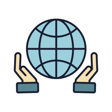 İzole edilmiş küresel küre vektör tasarımını doldur