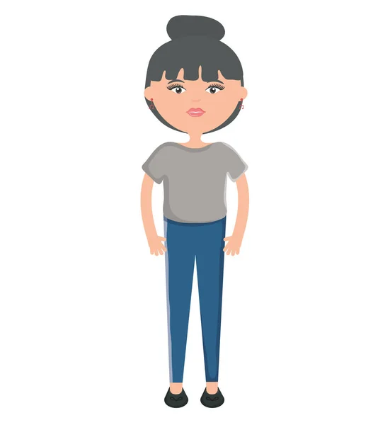 Lindo personaje de estilo callejero femenino — Vector de stock