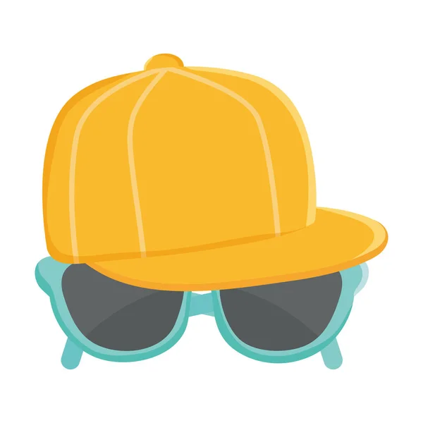 Sport cap youth accessory with sunglasses — Image vectorielle