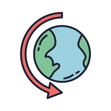 İzole dünya küresi vektör tasarımını doldur