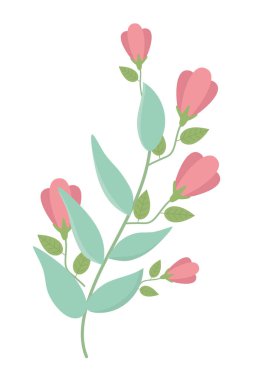 Isolated rustic leaves and flowers design