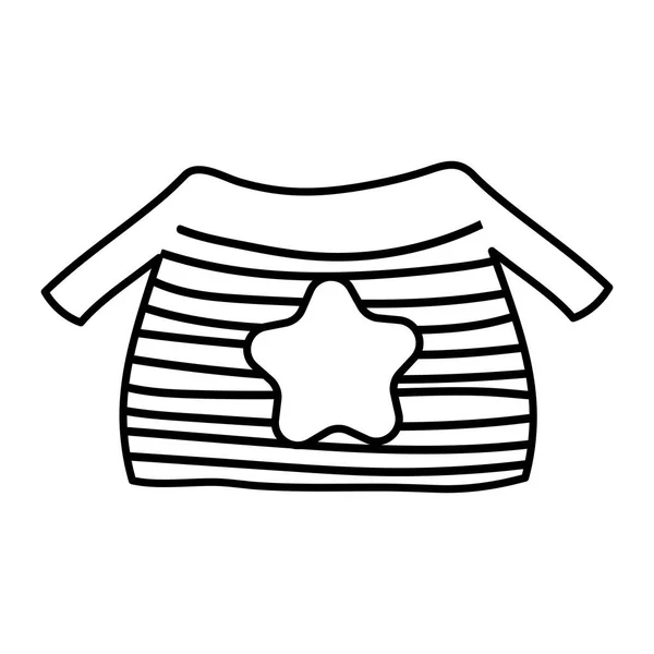 Warm ugly sweater with star and stripes thick line — 스톡 벡터