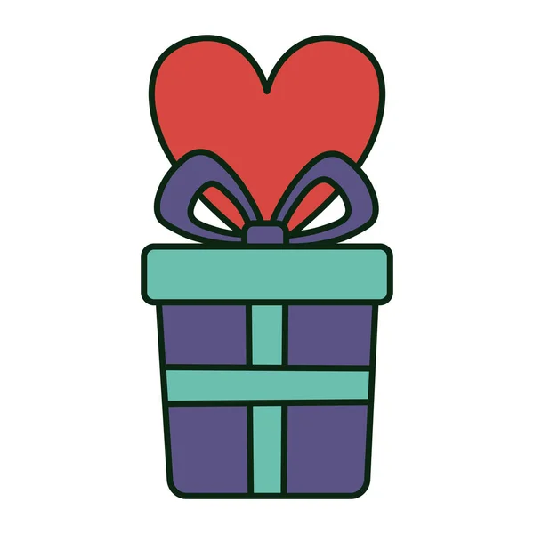 Cintas de regalo y celebración del corazón de navidad. — Vector de stock