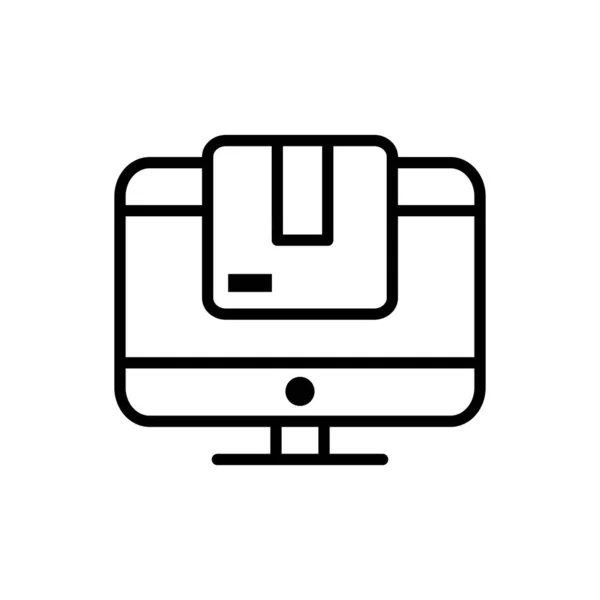 Computer website delivery icon thick line — Stockvektor