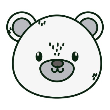 kutup ayısı yüzlü hayvan simgesi beyaz arkaplan