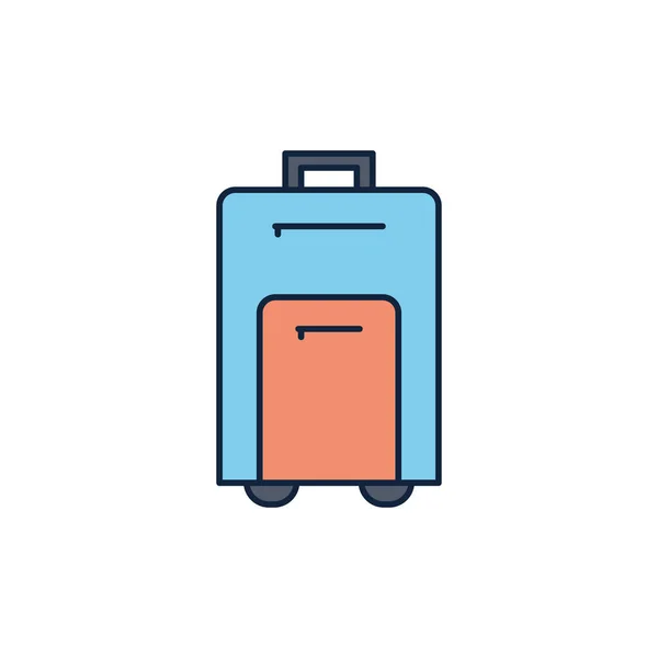 Suitcase luggage summer icon line and fill — Vetor de Stock